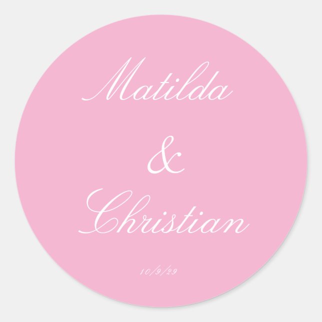 Minimalist Pink Wedding Envelope Seals (Front)