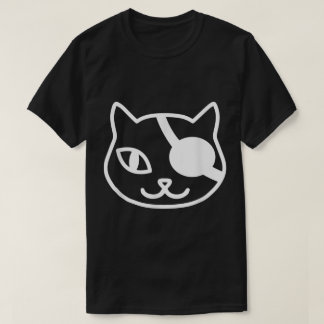 Minimalist Pirate Cat Line Art T-Shirt