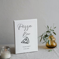 Minimalist Pizza Bar Sign Pizza Rehearsal dinner