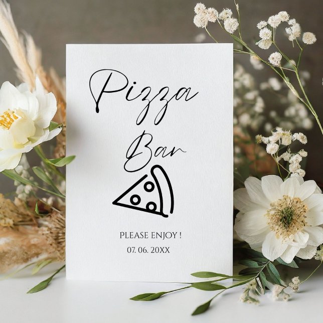 Minimalist Pizza Bar Sign Pizza Rehearsal dinner (Creator Uploaded)