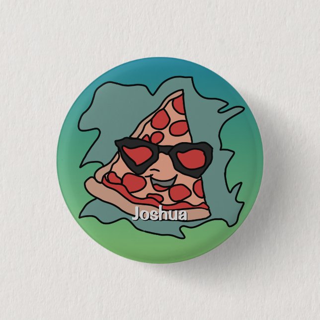 Minimalist Pizza with Sunglasses 3 Cm Round Badge (Front)