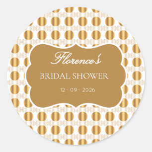 Minimalist plaid Bridal Name Classic Round Sticker