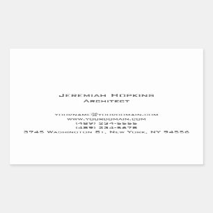 Minimalist Plain Architect Company  Rectangular Sticker