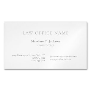 Minimalist Plain Attorney at Law Lawyer Office Magnetic Business Card