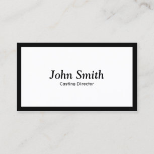 Minimalist Plain Black Border Casting Director Business Card