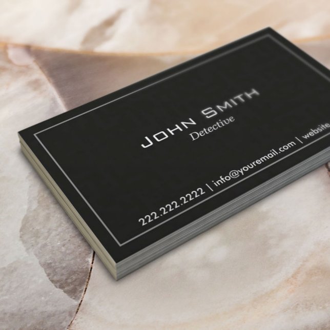 Minimalist Plain Black Detective Business Card (Creator Uploaded)