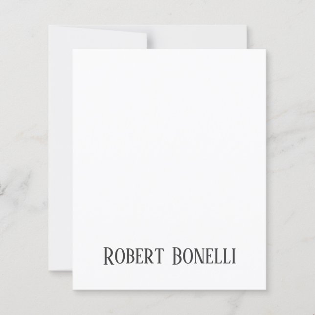 Minimalist Plain Black & White Modern Plain Paper  (Front)