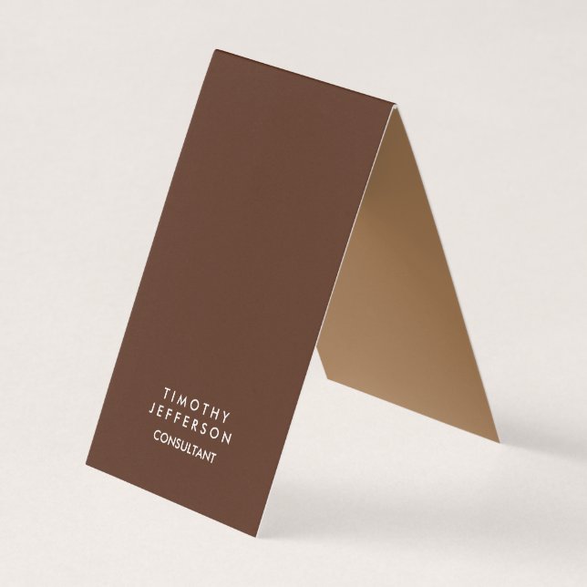 Minimalist Plain Brown Elegant Modern Business Card (Front)