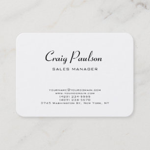 Minimalist Plain Classical Black & White Business Card