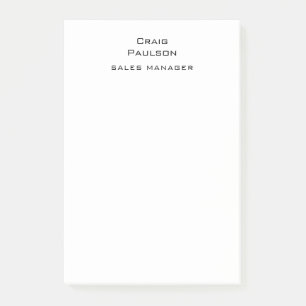 Minimalist Plain Classical Black & White Post-it Notes