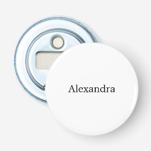 Minimalist Plain Classical Own Name Black White Bottle Opener