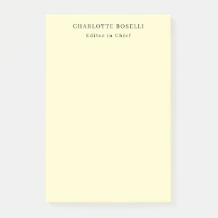 Minimalist Plain Classical Professional Cream Post-it Notes