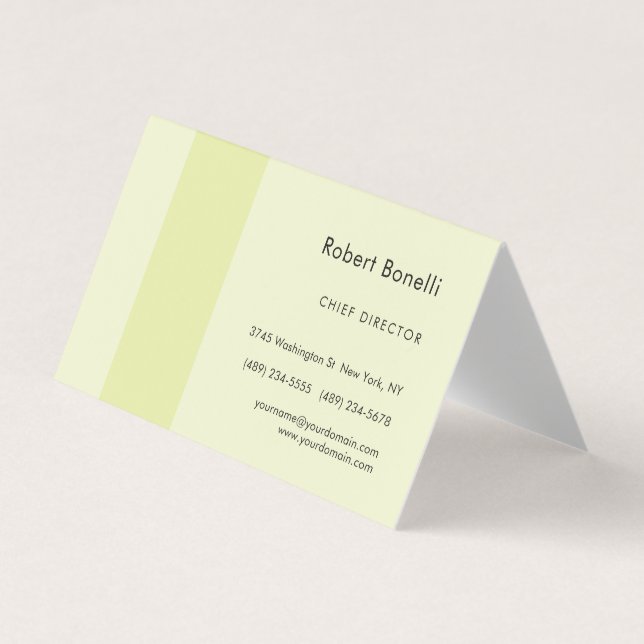 Minimalist Plain Cream Colour Modern Business Card (Front)