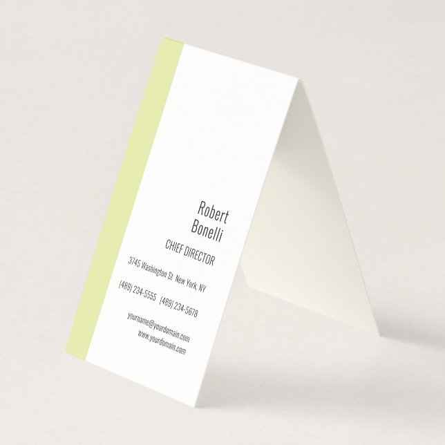 Minimalist Plain Cream Colour Modern Business Card (Front)