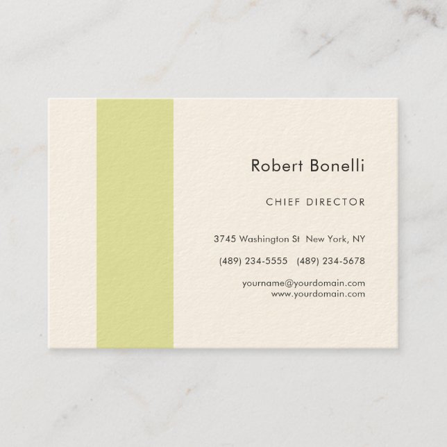 Minimalist Plain Cream Colour Modern Business Card (Front)
