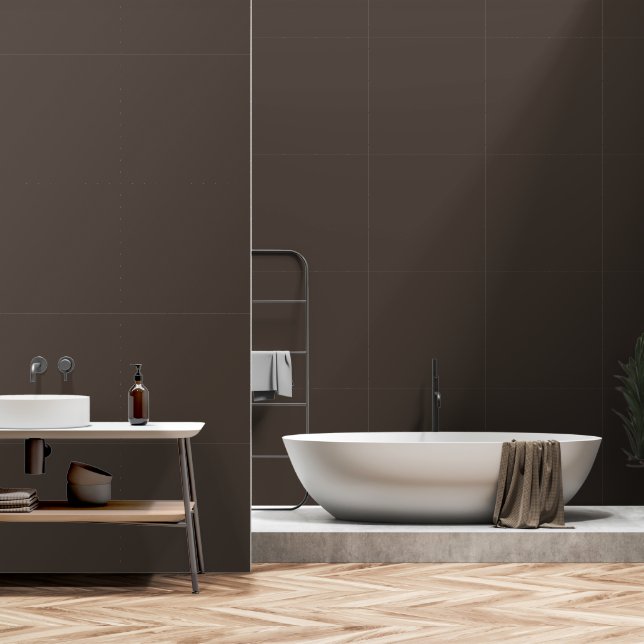 Minimalist Plain Dark Brown Modern Custom Colour Wallpaper (Bathroom)