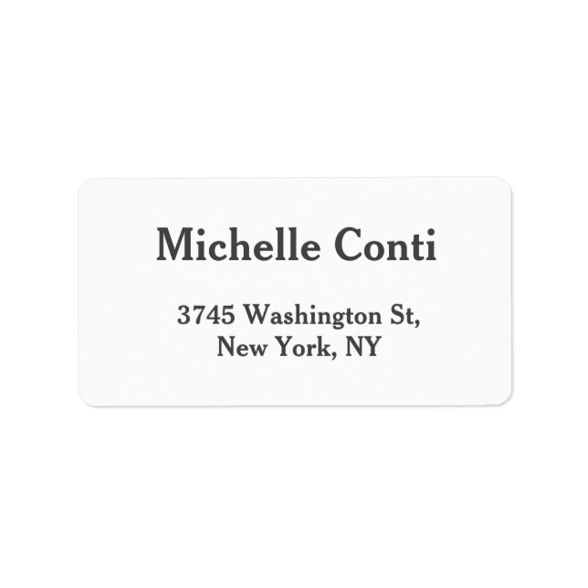 Minimalist Plain Elegant Legible Modern Label (Front)
