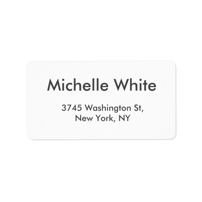 Minimalist Plain Elegant Legible Modern Label (Front)