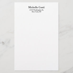 Minimalist Plain Elegant Legible Modern  Stationery