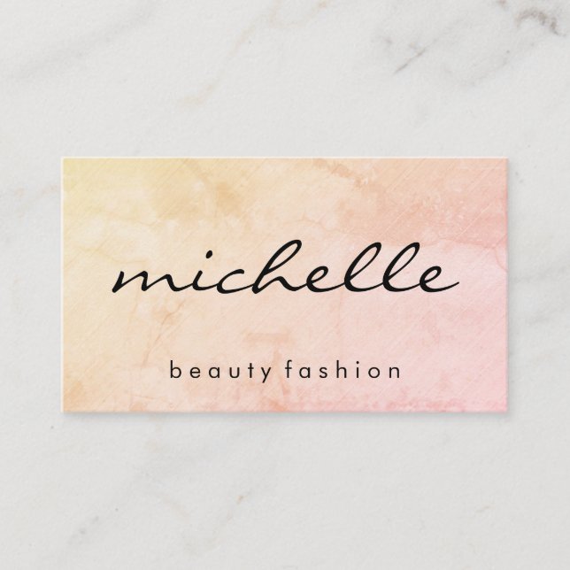 Minimalist Plain Green with Cursive Text Business Card (Front)