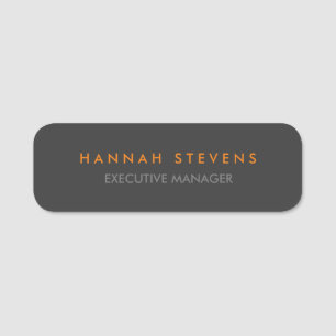 Minimalist Plain Grey Professional Modern Name Tag