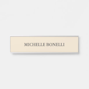 Minimalist Plain Legible Modern Champagne Colour Door Sign