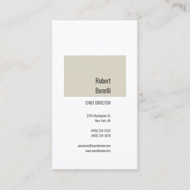 Minimalist Plain Modern Business Card (Front)