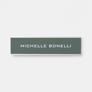 Minimalist Plain Modern Celtic Green Door Sign