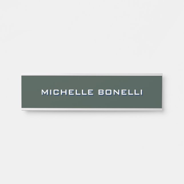 Minimalist Plain Modern Celtic Green Door Sign (Front)