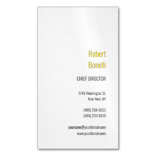 Minimalist Plain Modern Gold Colour Name Magnetic Business Card