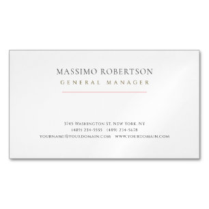 Minimalist Plain Modern  Magnetic Business Card