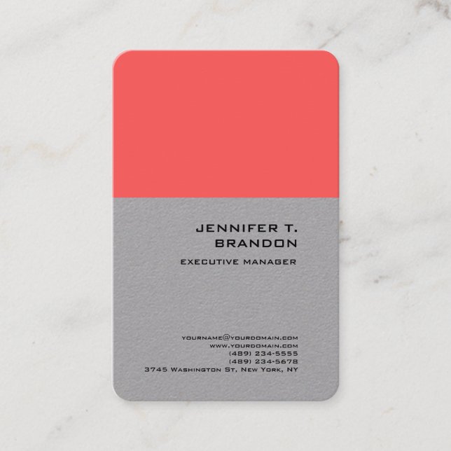 Minimalist Plain Modern Professional Grey Business Card (Front)