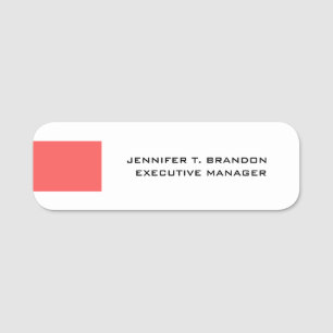 Minimalist Plain Modern Professional Name Title Name Tag