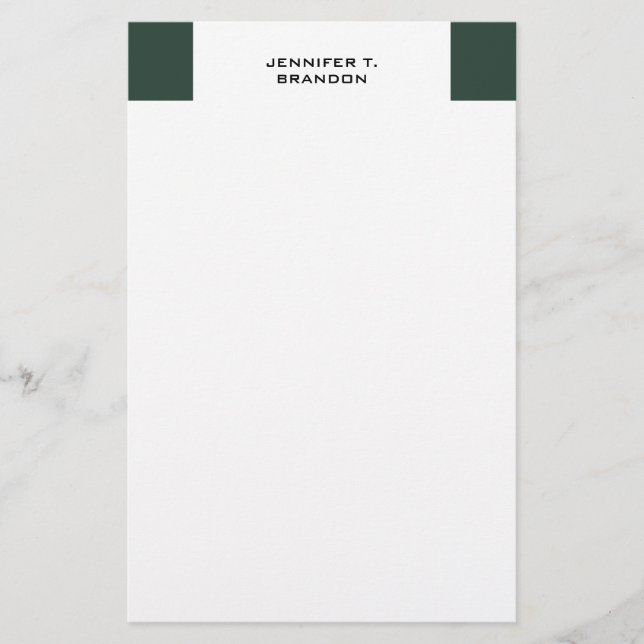 Minimalist Plain Modern Professional Stationery (Front)