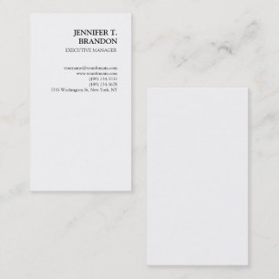 Minimalist Plain Modern Professional White Business Card