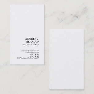 Minimalist Plain Modern Professional White Business Card