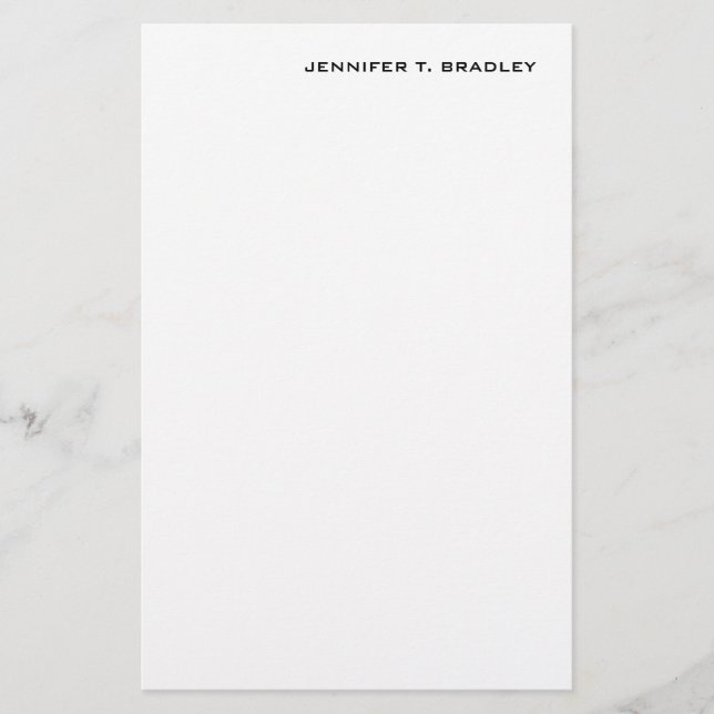 Minimalist Plain Modern Stationery (Front)