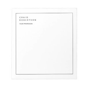 Minimalist Plain Modern White Trendy Business Notepad
