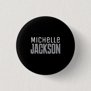 Minimalist Plain Modern Your Name Message 3 Cm Round Badge
