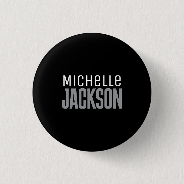 Minimalist Plain Modern Your Name Message 3 Cm Round Badge (Front)
