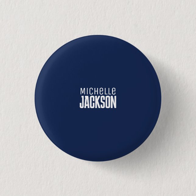 Minimalist Plain Modern Your Name Message 3 Cm Round Badge (Front)