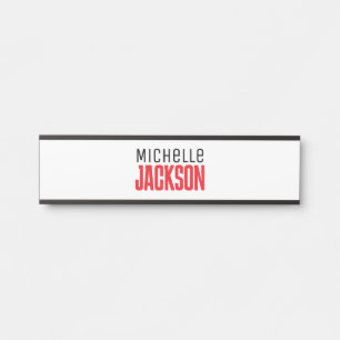 Minimalist Plain Modern Your Name Message Door Sign