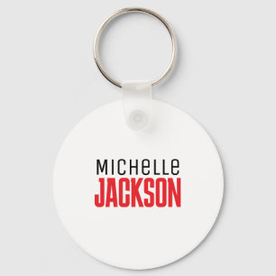 Minimalist Plain Modern Your Name Message Key Ring
