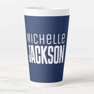 Minimalist Plain Modern Your Name Message Latte Mug
