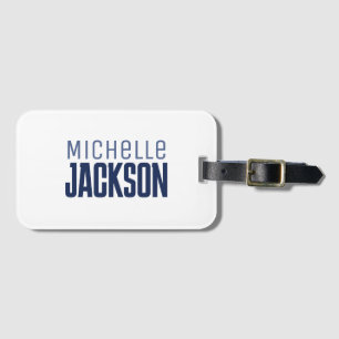 Minimalist Plain Modern Your Name Message Luggage Tag