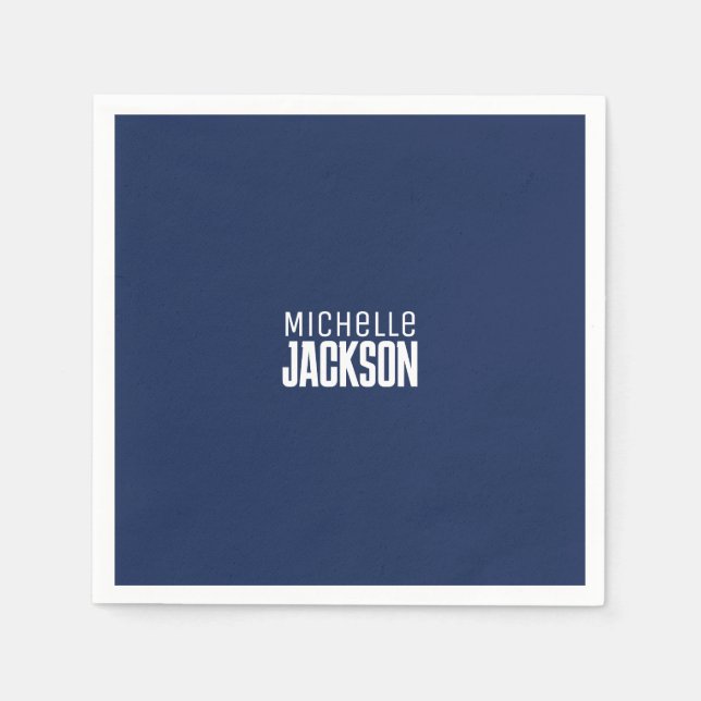 Minimalist Plain Modern Your Name Message Napkin (Front)