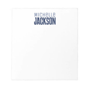 Minimalist Plain Modern Your Name Message Notepad