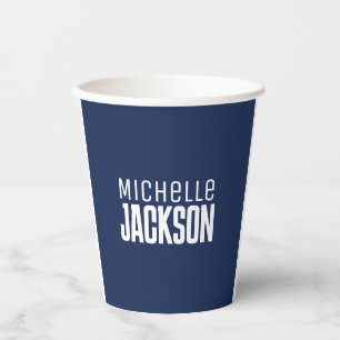 Minimalist Plain Modern Your Name Message Paper Cups