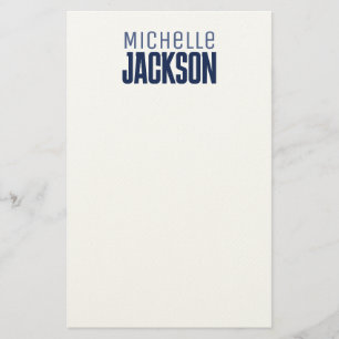 Minimalist Plain Modern Your Name Message Stationery