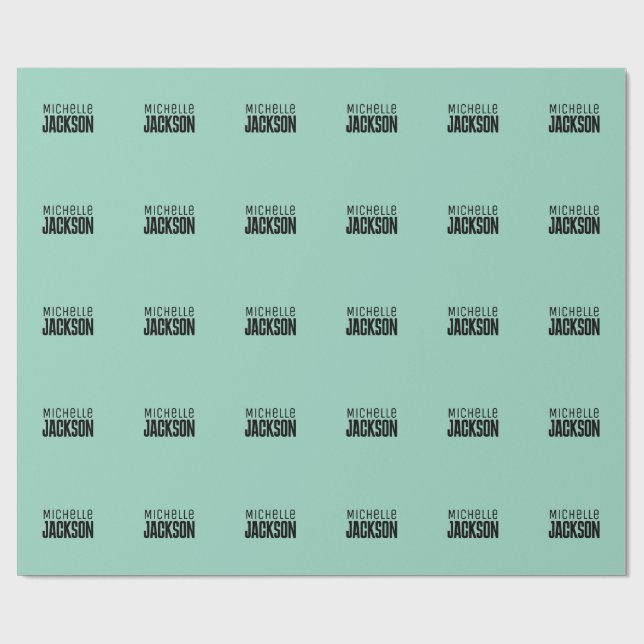 Minimalist Plain Modern Your Name Message Wrapping Paper (Flat)